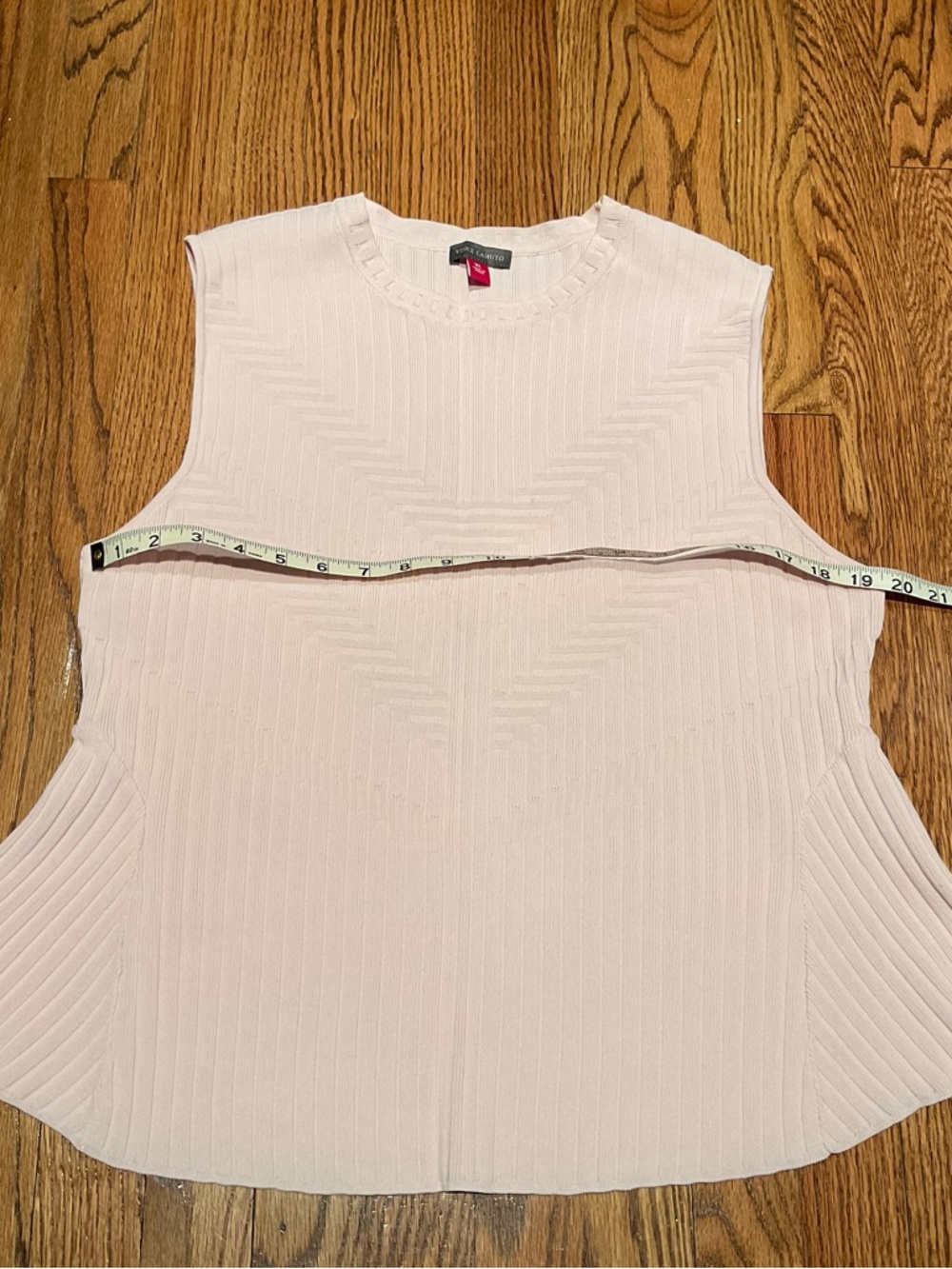 Vince Camuto Sleeveless Ribbed Knit Top Blush Pink XL